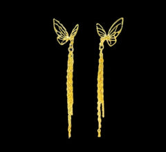 GLD | Golden Butterfly Dangling Earrings 18kt