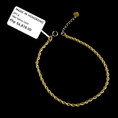 #LVNA2024 | Unisex Golden Rope Chain Bracelet 18kt 7”- 7.5”
