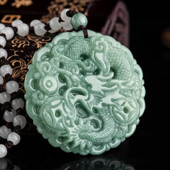 THE VAULT | Genuine Natural Jadeite Hand Carved Circular Necklace