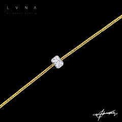 LVNA Signatures™️ Unisex Diamond Center Bar Bezel Bracelet 18kt