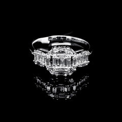 5년 | 바게트 대성당 다이아몬드 반지 14kt