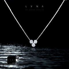 #LoveLVNA | 0.24cttw Trio Round Floater Diamond Necklace 18kt 16"