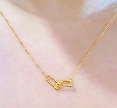 GLD | 18K Golden Paperclip Hardwear Necklace 16-18”