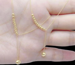 *GLD |金色小三色结项链和耳环套装 18kt