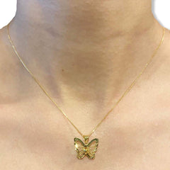 GLD | 18K Golden Butterfly of Ivana Necklace Foxtail Chain