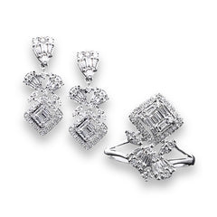 PREORDER | Pear Square Diamond Jewelry Set 14kt