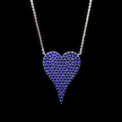 PREORDER | Golden Heart Blue Sapphire Gemstones Necklace 14kt