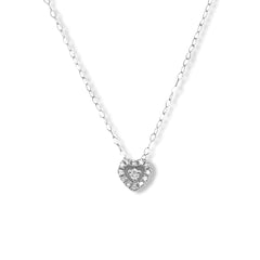 #LVNA2024 | Heart Diamond Necklace in 16" or 18” 14kt White Gold Chain