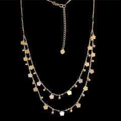 GLD | 18K Golden Double Layered Multi-Tone Necklace 18”
