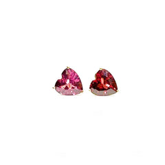HKG | Heart Garnet Diamond Earrings 18kt