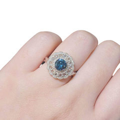#LVNA礼品 |圆形钻石装饰钻石戒指 14kt