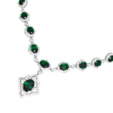 LVNA Signatures Green Colombian  Oval Statement Choker Gemstones Diamond Necklace 18kt