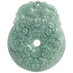 #TheVault | Natural Bat Ping An Buckle Hand Carved Jadeite Necklace