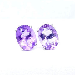 #LVNA2024 | Oval Amethyst Gemstones Stud Earrings 18kt