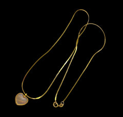 GLD | 18K Golden Heart Necklace Flat Chain 18”