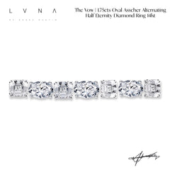 #EternityByLVNA | 1.75cts Oval Asscher Alternating Half Eternity Diamond Ring 14kt