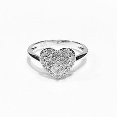CLEARANCE BEST | Classic Heart Invisible Setting Princess Diamond Ring 14kt