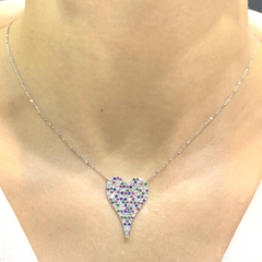PREORDER | Heart Mixed Gemstones & Diamond Necklace 14kt
