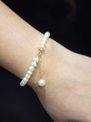 GLD | 18K Eternity Akoya Natural Pearl Bracelet