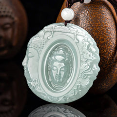 THE VAULT | Natural Buddha Hand Carved Jadeite Necklace