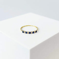 #ThePromise | Golden Sapphire Gemstones Half Eternity Diamond Ring 18kt