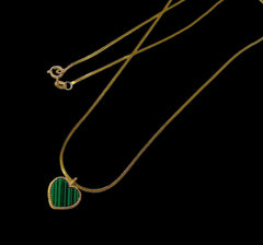 GLD | 18K Golden Heart Necklace Flat Chain 18”