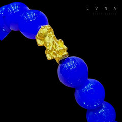 The Vault | 24kt Lucky Piyao Blue Sapphire Gemstones Bracelet