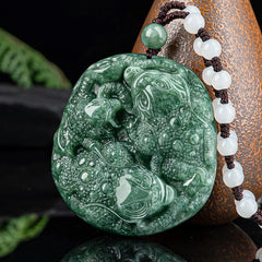 #TheVault | Premium Natural Hand Carved Jadeite Necklace with Myanmar Jade Beaded Long Drop Necklace