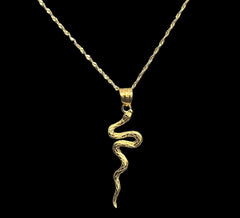 GLD | 18K Golden Serpent Necklace Twisted Chain 18”