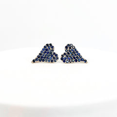 #LVNA2024 |  Blue Sapphire Heart Stud Gemstones Diamond Earrings 18kt