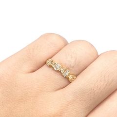 #ThePromise |  Golden Oval Half Eternity Diamond Ring 14kt
