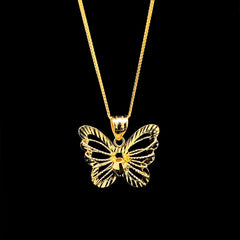 GLD | 18K Golden Butterfly of Ivana Necklace Foxtail Chain