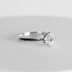 1.35ct H SI1 Asscher Cut Diamond Engagement Ring 18kt IGI Certified