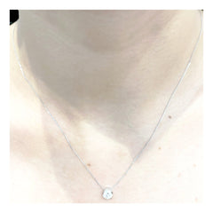 0.75ct H I1 Round Brilliant Solitaire Diamond Necklace 18kt