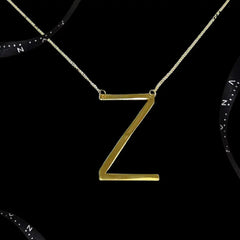 GLD | Large Golden Alphabet Letter Necklace 18kt 22”
