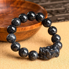 THE VAULT | Genuine Natural Black Jadeite Pixiu Bracelet