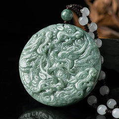 THE VAULT | Genuine Natural Long Pai Hand Carved Jadeite Necklace