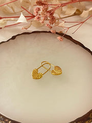 GLD | 18K Golden Heart Lock Earrings