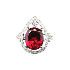 PREORDER | Pear Red Ruby Gemstones Diamond Ring  14kt