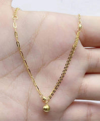 GLD | 18K Golden Paperclip Chain with Cat’s Eye Charm Bracelet