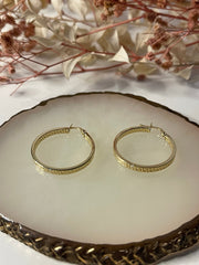 GLD | 18K Golden Designer Inspired Large Hoop Earrings