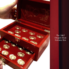The Vault | The 24K Pure Gold Dragon Boat Fortune Bless Wooden Box