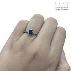 CLR | 1.22cts Round Brilliant Cut Natural Enhanced Blue Colored Diamond Engagement Ring 18kt #BuyNow
