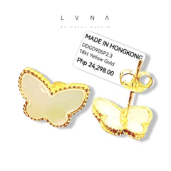 GLD | 18K Golden Mother of Pearl Butterfly Stud Earrings