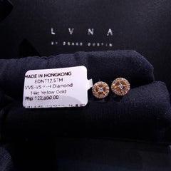 #LVNA2024 |  Golden Classic Round Stud Diamond Earrings 14kt