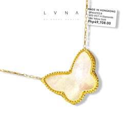 GLD | 18K Golden Mother of Pearl Butterfly Centered Necklace