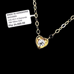 10.10 | Gld Golden Dainty Heart Floater Diamond Necklace 16-18 18Kt Chain Necklaces