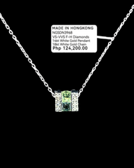 #LoveIVANA | #BuyNow | Classic Green Sapphire Bar Gemstones Diamond Necklace 14kt