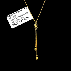 #GOLD2024 | 18K Golden Barrel Double Star Drop Necklace