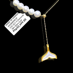 GLD|珐琅美人鱼珍珠项链 18kt 黄金